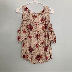 Floral Cold Shoulder Blouse
